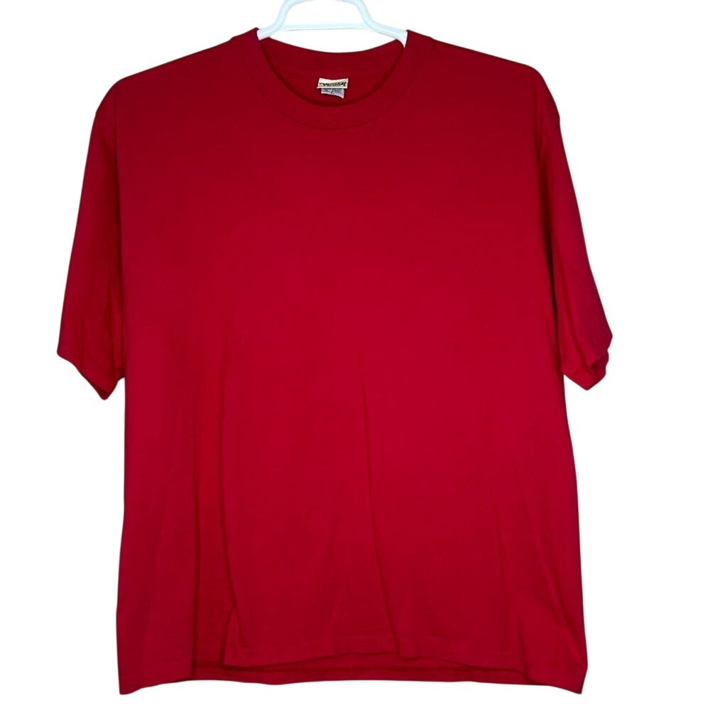 Vivaldi Jeanswear Mens Red Cotton Short Sleeve T-Shirt Made in USA Large